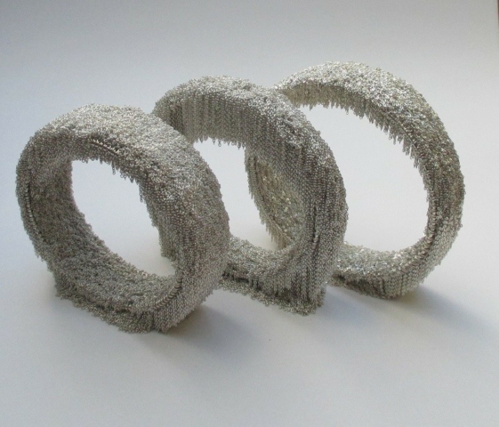 silver bracelets of the Silver Flece Collection,, Maja Houtman